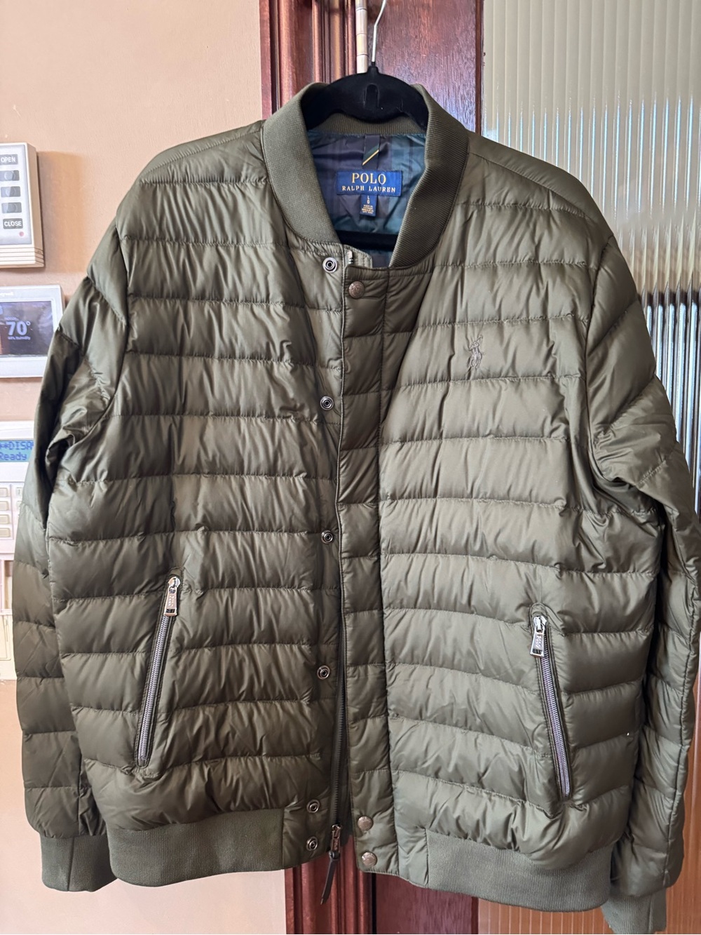 Polo by Ralph Lauren Olive Quilted Puffer Bomber